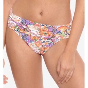 Lauren Ralph Lauren Majestic Paisley Shirred Hipster Bikini Bottom Size 16